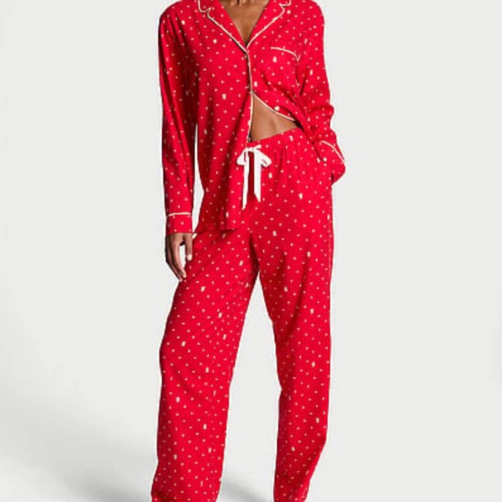 Victoria Secret Women's Flannel Long Pajama Set